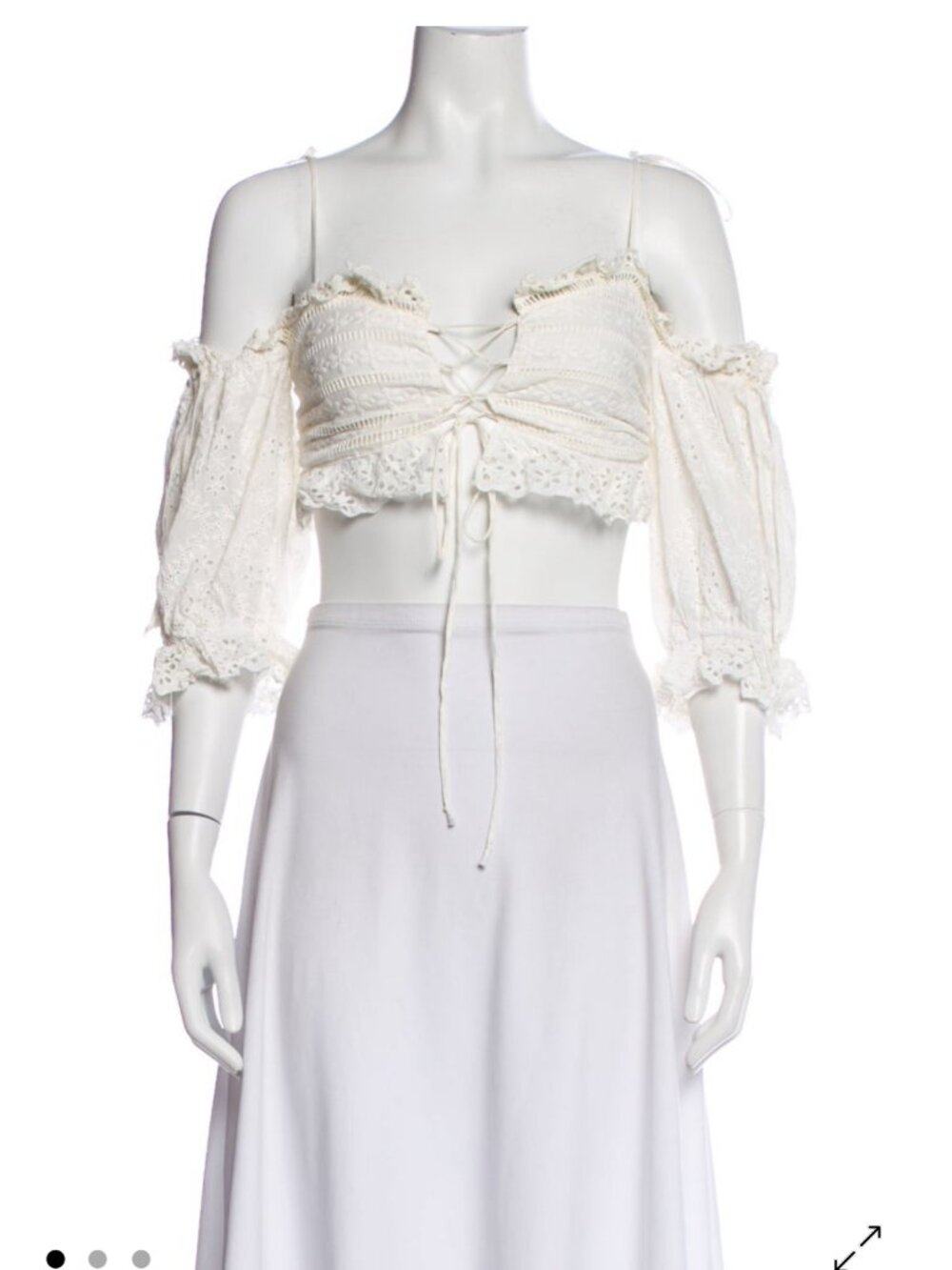 NWT For Love & Lemons Anabelle Eyelet Crop Top